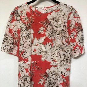 Madewell Silk Hawaiian Peplum Top
